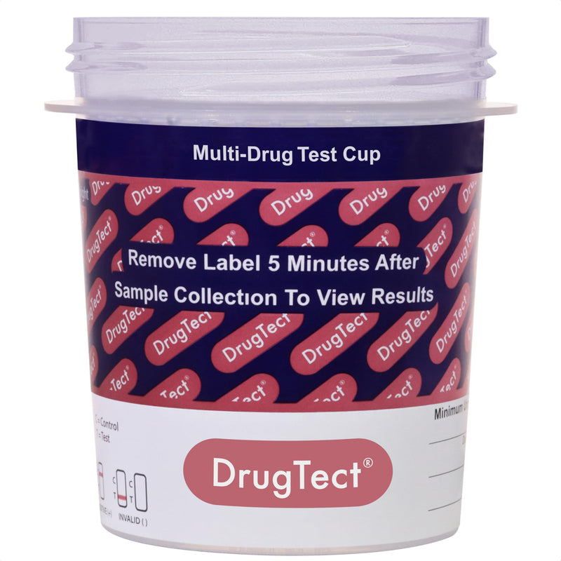 DrugTect Multi-Drug Rapid Urine Test Cup | 1 Pack | 14 Panel CLIA Waived Marijuana Fentanyl Drug Test Cup with 6 Adults for AMP,BAR,BUP,BZO,COC,FYL,MDMA,MET,MOP|OPI,MTD,OXY,PCP,TCA,THC (1) - BeesActive Australia