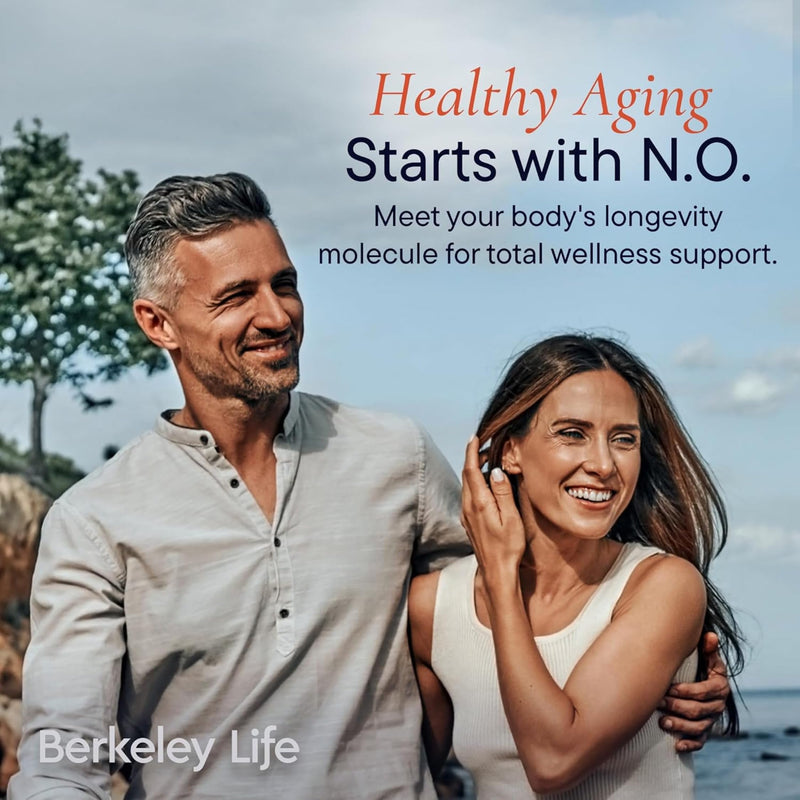 Berkeley Life Nitric Oxide Foundation, Full-Body Circulatory Support - Nitric Oxide Supplements for Men & Women - Beet Root Powder Supports Healthy Blood Pressure, Heart & Cardiovascular Health 60 Count (Pack of 1)
