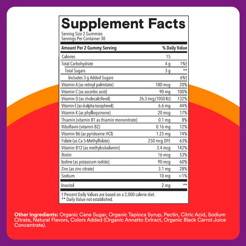 SmartyPants Kids Plus Multi & Immunity Multivitamin Gummies with Vitamins C, D, B6, B12, A, Zinc, Biotin, Iodine, Gluten Free, Clean Label, Two Fruit Flavors, 60 Gummies (30 Day Supply) 1 Count (Pack of 1) Multi + Immunity
