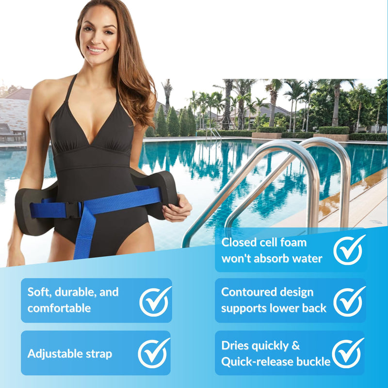 Sporti Swim Belts, Swim Float Jogbelt with Adjustable Belt for Water Fitness Exercises, Swimming Trainer Flotation Belt Fitness Belt - Blue Large/X-Large