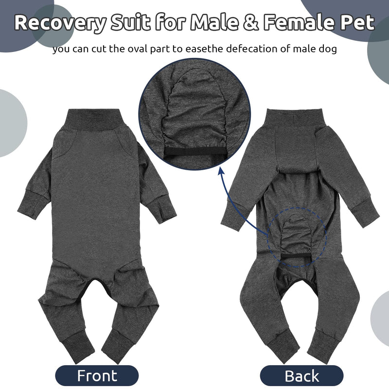 CITÉTOILE One-piece recovery suit for dogs, pet long-sleeved recovery suit after surgery, dog stomach wound protection suits, e-collar alternative, pet pajamas for large dogs, grey, L - BeesActive Australia