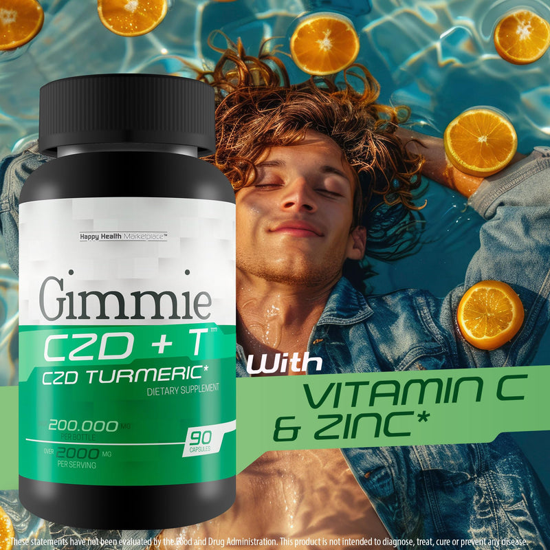 Gimmie CZD + T - Our Best CDZ Supplement Vitamin C D and Zinc Plus Magnesium Turmeric and More - High Potency Immune Support with Vitamin C & D - Our Best Immune Pills Nature Vitamin D Zinc C Best