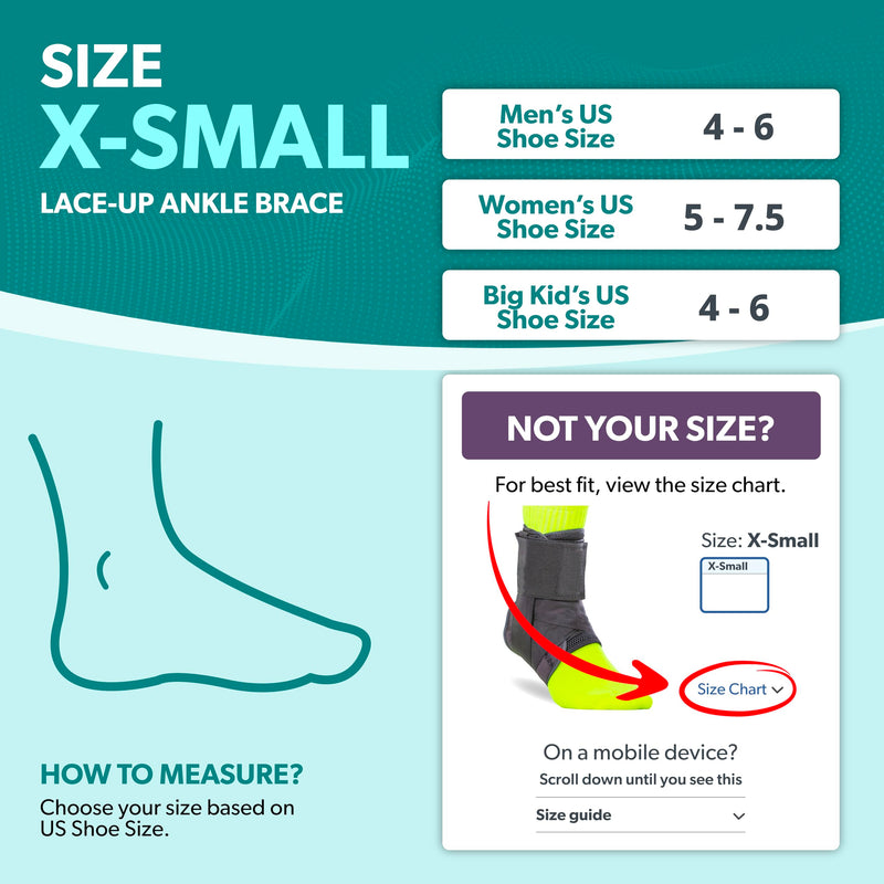 BraceAbility Lace Up Kids Ankle Brace - Pediatric Figure 8 Sprained Foot Support Wrap for Active Youth, Children in Sports, Basketball Protection, Gymnastics, Soccer, and Volleyball (XS) X-Small - BeesActive Australia