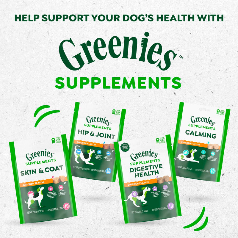 Greenies Dog Supplements 8-in-1 Multi-Benefit Chicken Flavor, 7.76 oz. Pouch, 40 Count - BeesActive Australia
