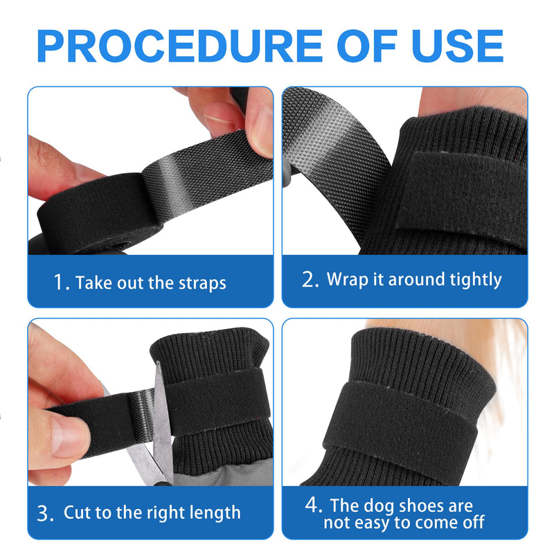 YAODHAOD Dog Snow Boots Breathable Socks，Dog Shoes Fleece Snow Booties for Medium to Large Dogs，with Reflective Straps Anti-Slip Sole，Dog Boots & Paw Protectors for Indoor (Black, XX-Large) Black - BeesActive Australia