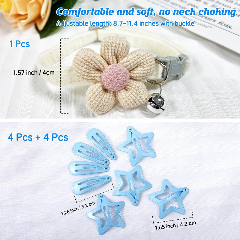 180+ Pcs Blue Dog Hair Accessories Set,Small Dog Hair Bows with Rubber Bands,Cute Puppy Hair Ties,Bowties for Small Dogs Cats,Dog Hair Clip,Floral Bell Collar,Flower Scrunchie - BeesActive Australia