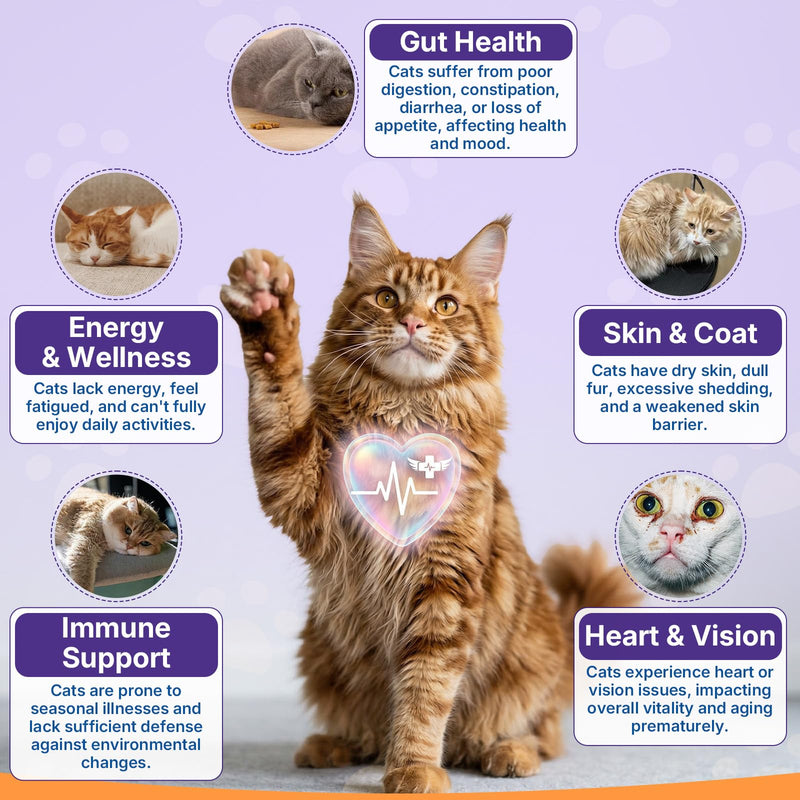 WEALLIN Cat & Dog Wellness Bundle, Taurine Cat Multivitamin Treats + Dog Probiotic Chews, Daily Nutrition, Gut Health, Digestive Support, Skin & Coat Care for Multi-Pet Homes