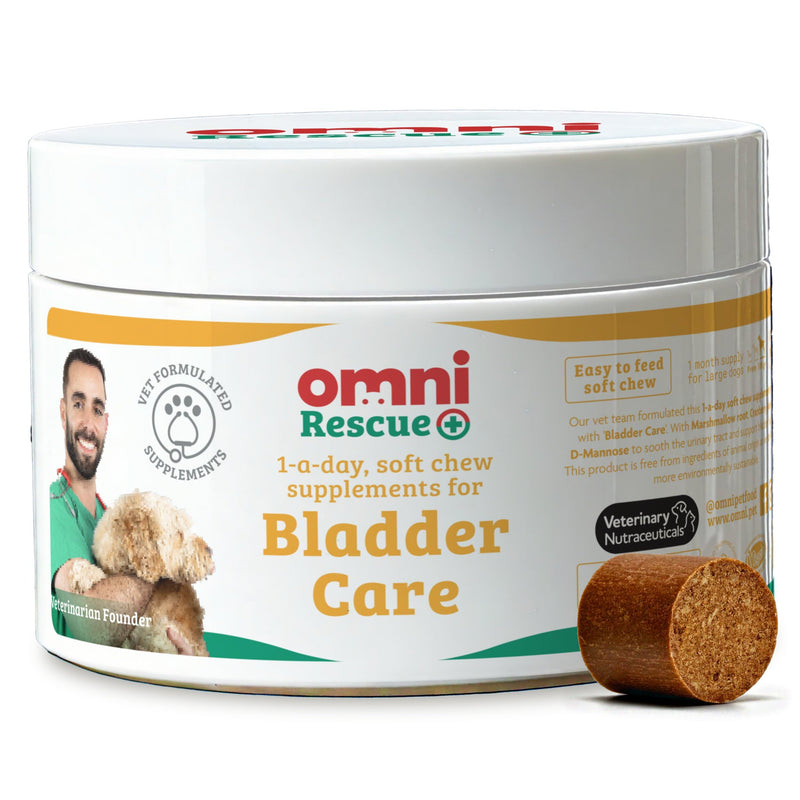 Omni Bladder Care Supplement - Dragons’ Den Winners, One-a-Day Dog Chew Supplements for Dogs, Marshmallow Root, Cranberry and D-Mannose For Bladder Urinary Support, 30 Servings, Small 0-15 Kg Small Dog (0-15kg)