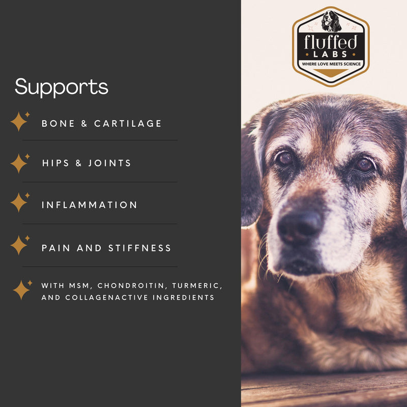 Glucosamine for Dogs - Beef Flavor Senior Dog Glucosamine Chondroitin Chews, 60 Count, Supports Hip & Joint Health, MSM, Turmeric, Collagen, Large Dog Supplement, 180g