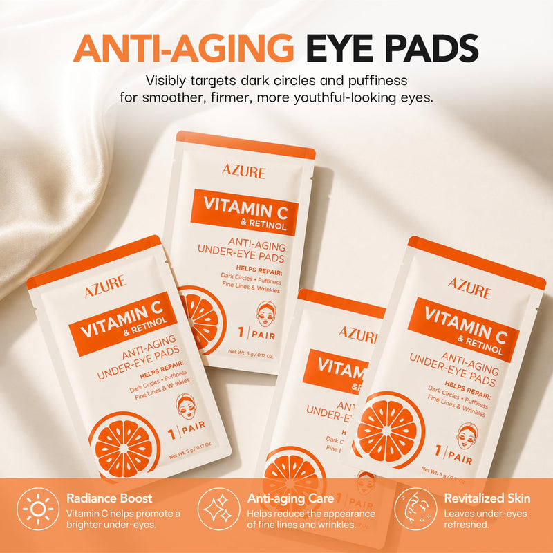 Vitamin C Under Eye Patches with Retinol, Brightens Dark Circles, 5 Pairs Vitamin C & Retinol (5 Pairs)