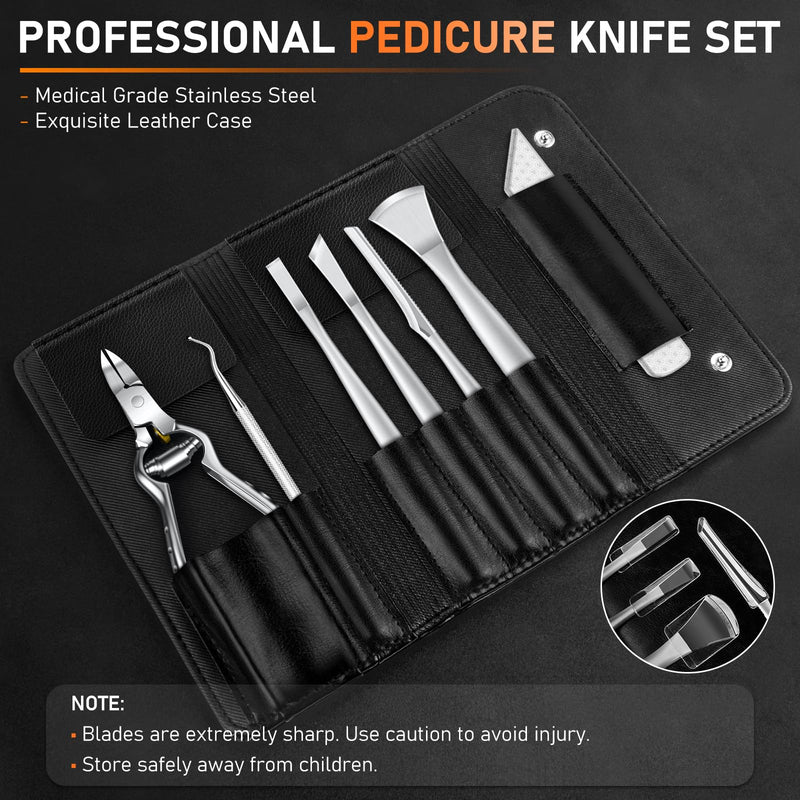 7PCS Ingrown Toenail Removal Kit, Professional Pedicure Tools for Feet, Toe Nail Clippers & Pedicure Knife Set with Corn Removers, Foot Scraper, Callus Shaver, Calloused Feet, Cuticle Remover Tool - BeesActive Australia