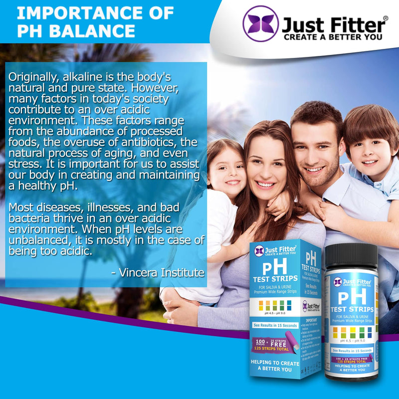 Just Fitter pH Test Strips for Testing Alkaline and Acid Levels in The Body. Track & Monitor Your pH Level Using Saliva and Urine. Get Highly Accurate Results in Seconds. 1 - BeesActive Australia