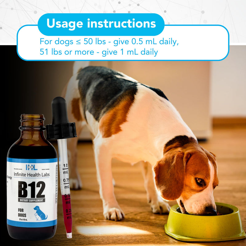 Liquid Vitamin B-12 for Dogs - Methylcobalamin Liquid Supplement for Pets - Dog Vitamins for Medium & Large Breed - Pet Vitamins and Supplements - Dog Multivitamins Liquid - PawsPlanet Australia