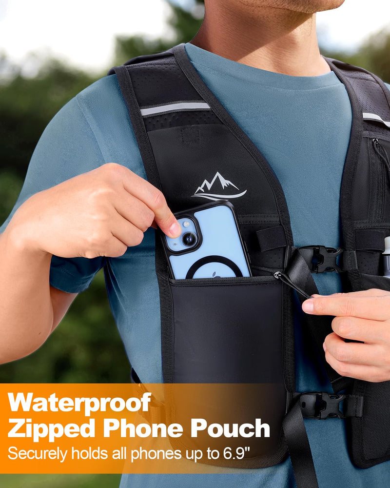 Running Vest for Women Men, Reflective Hydration Vest with Adjustable Waistband & Phone Pocket, Lightweight Breathable Running Water Vest for Jogging Hiking Trail Cycling and Marathon Race Medium - BeesActive Australia