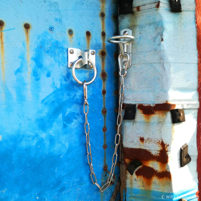 Will's Family Store 20 inch Stainless Steel Barn Chain with Carabiner for Livestock Gate Latch 20in, 1 piece - BeesActive Australia