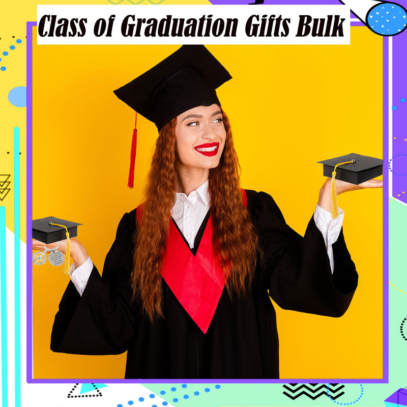 28 Sets Graduation Gifts Bulk Class of 2026 Including Graduation Keychains With Grad Compass Bracelets Bulk Set In Cap Gift Boxes Party Favors for Students, Guests, Graduates