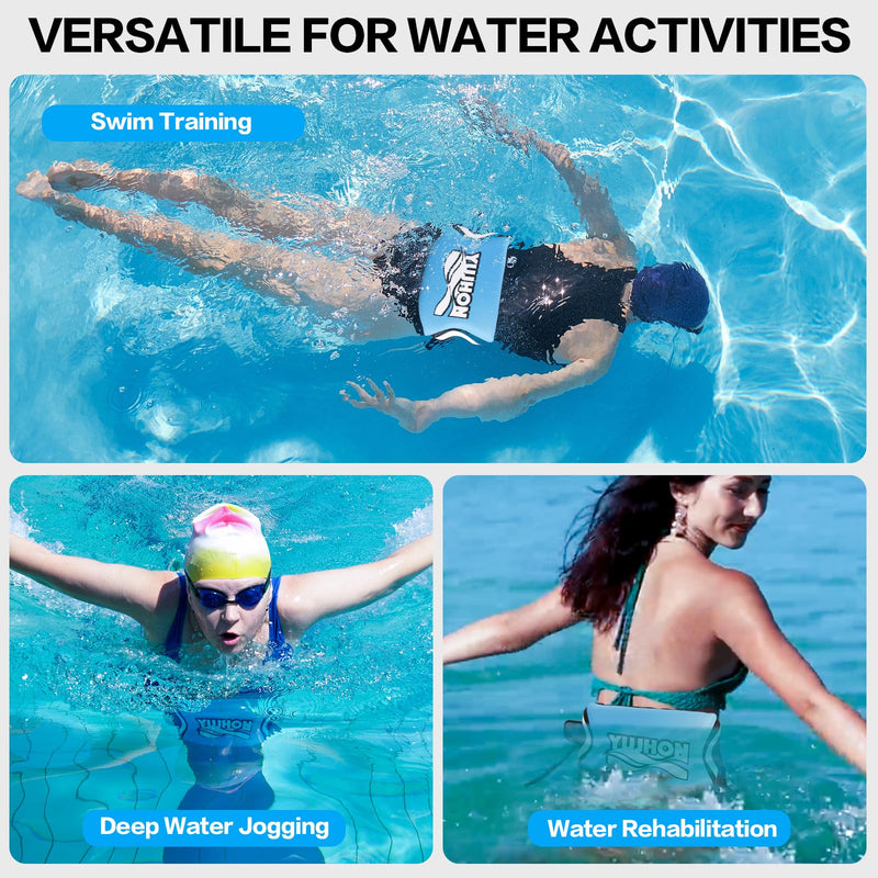 Swim Belt for Adults, Adjustable Flotation Belt,Water Aerobics Belt with Zippered Pocket,3-Section EPE Bouovancy Floating Belt for Aqua Jogging,Pool Exercise Equipment Hoop & Loop