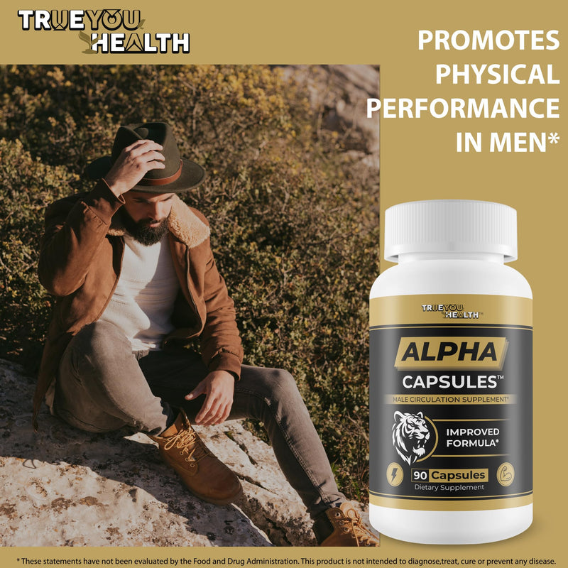 Alpha Capsules - Male Circulation Supplements for Men - Advanced Blood Flow Booster - Alpha Boost Alpha Bites Pills - Blood Flow Max Alpha Bites Supplement - Vitamin Blood Flow Alpha Bites Male Pills