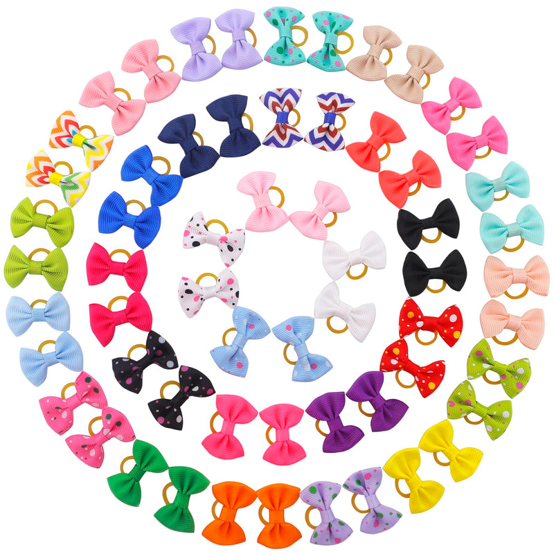 Puppy Hair Bows Small Dog: Mini Rubber Bands 60pcs - BeesActive Australia