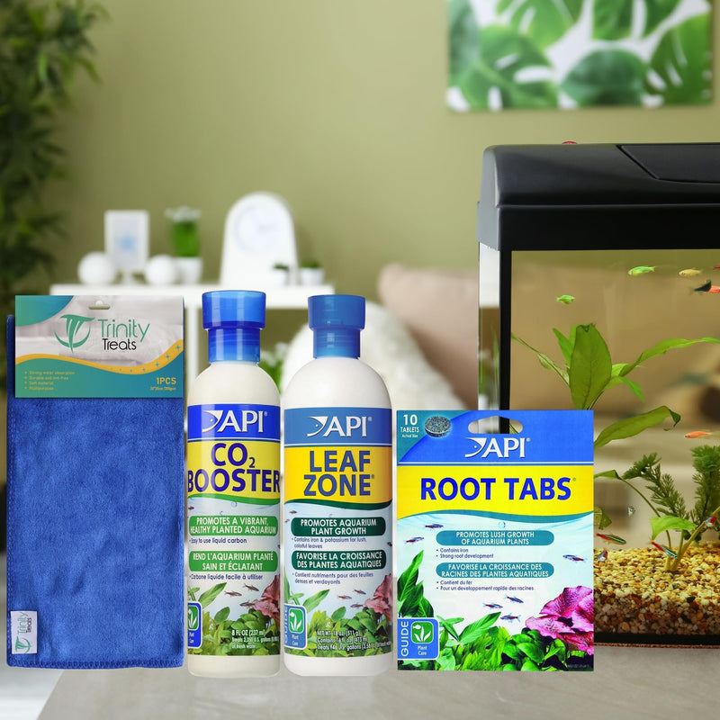 CO2 Booster 8 FL oz, Leaf Zone 16 FL oz, Root Tabs 10 CT, for Fresh Water Aquarium, Including Microfiber Cleaning Cloth (Leaf Zone, Root Tabs, CO2 Booster for Aquarium) - BeesActive Australia
