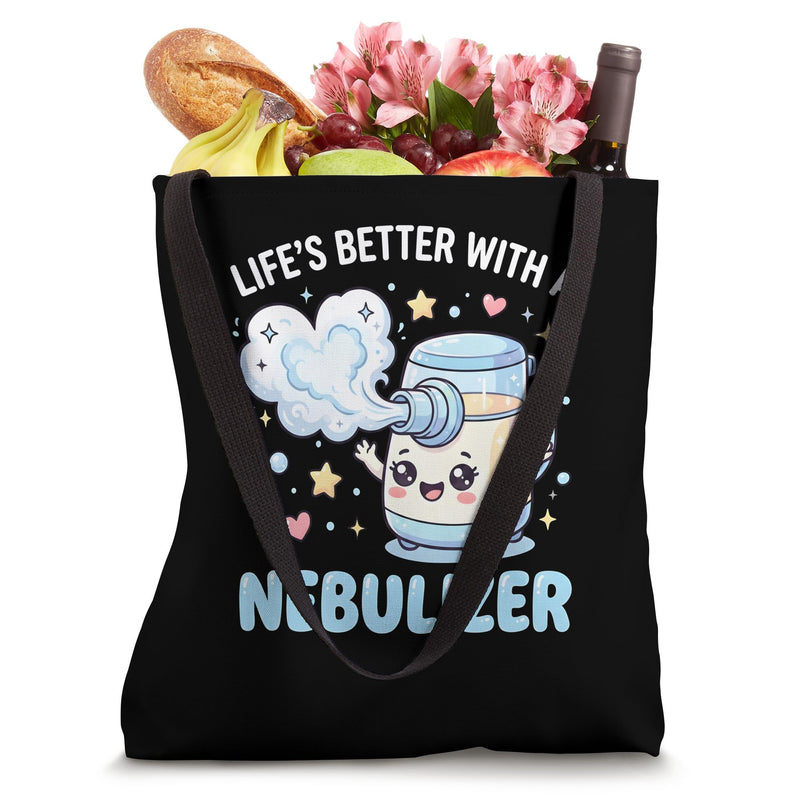 Life's Better With A Nebulizer Cute Respiratory Therapist Tote Bag 16 inches