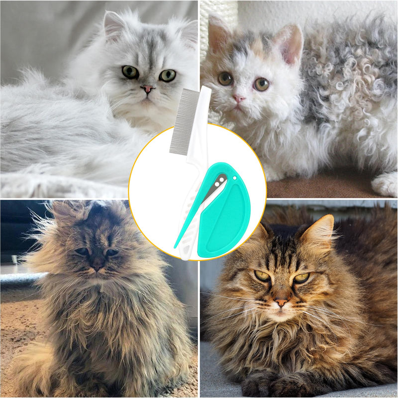5 Pcs Knotting Comb for Cats + Grooming Combs, Pet Knotting Comb for Dog, Pet Hair Removal Tool, Cat Matted Fur Remover Sets - BeesActive Australia