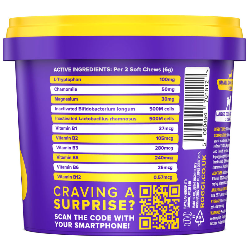 ROGGI Calming Chews For Dogs, Calming Dog Treats, Dog Calming Chews That Work, Stress and Anxiety Calming treats