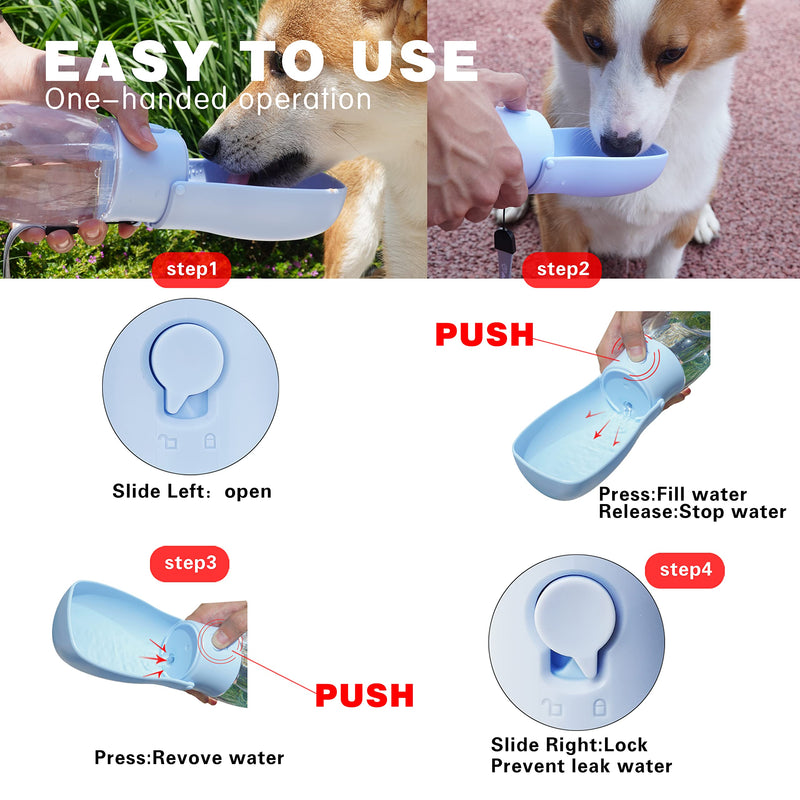 Foldable Dog Water Bottle,Portable Dog Water Dispenser,Outdoor Pet Water Bottle for Dog,Cat,Puppy,Walking,Hiking,Travel.Dishwasher Safe,Puppy Accessories,10oz 10oz Blue - BeesActive Australia