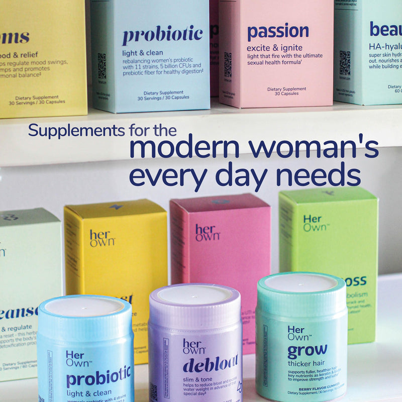 her own Probiotics for Women, 5 Billion CFUs with Prebiotics, Supports Healthy Digestion, 11 Strains, Gluten and Soy Free, Vegan, Non-GMO, 30 Capsules, 30 Servings Unflavored 30 Count (Pack of 1)