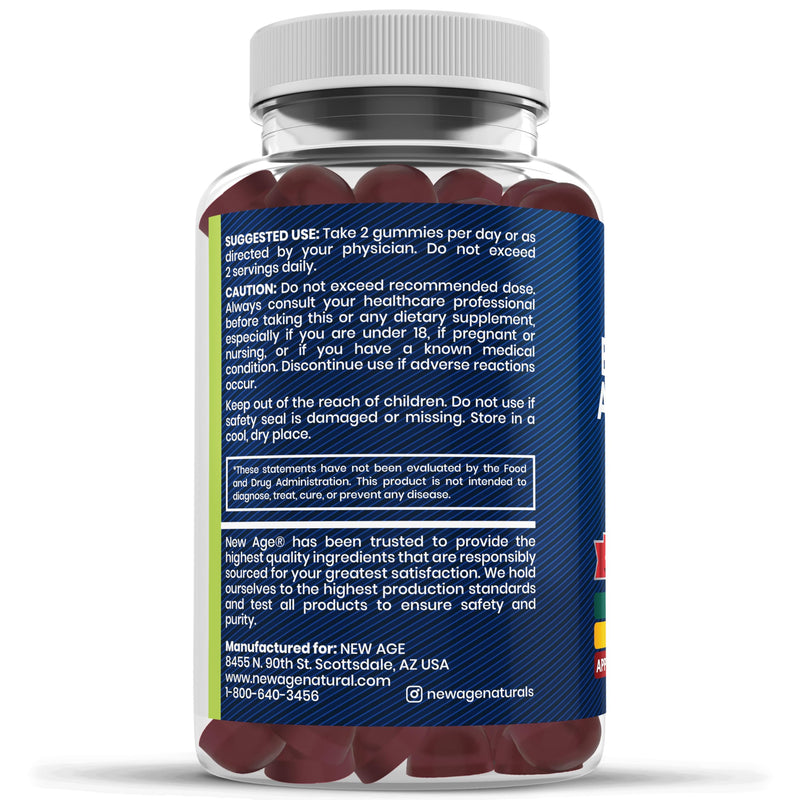 NEW AGE Sea Moss Gummies, Sea Moss, Black Seed, Ashwagandha, Turmeric, Manuka Honey, ACV, Dandelion, Black Pepper, Burdock, Bladderwrack, Vegan- 180 Count 180 Gummies (Pack of 3)