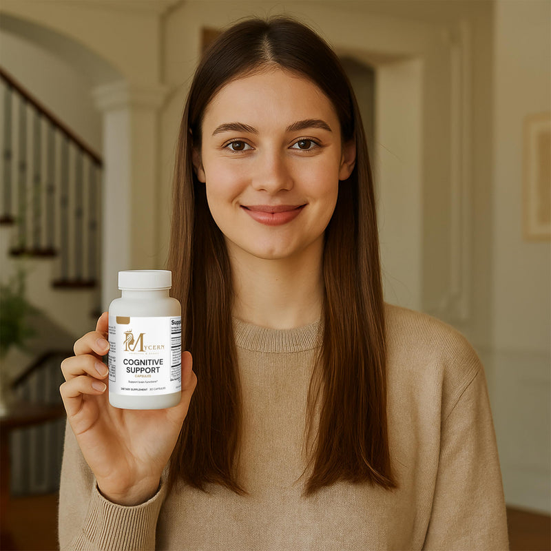 Cognitive Support Supplement – 30 Capsules – with Bacopa Monnieri, Alpha GPC, GABA, L-Tyrosine, Huperzine A, Vitamin B6 & Niacin – Natural Nootropic for Focus, Memory & Mental Clarity – Made in USA