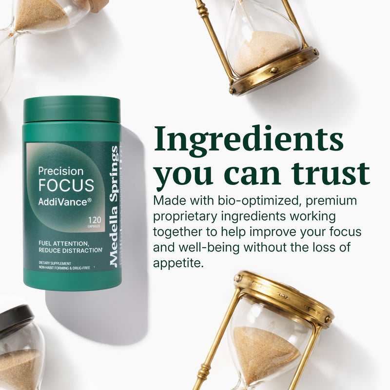 AddiVance – Focus, Concentration and Memory Support (120 Caps) | Magnesium Citrate, Vitamin C & Fish Oil Powder – Non-Habit Forming Mental Supplement – Formulated by Medical Professionals