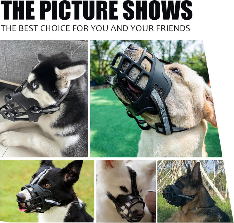 JUXINE muzzle for large dogs, breathable all-round coverage and adjustable straps for muzzles of medium and large dogs, preventing biting, chewing and barking (size 5) SIZE 5 - BeesActive Australia