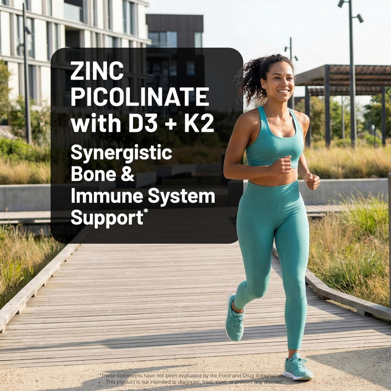 NatureWise Zinc Picolinate with D3 + K2 - Zinc Supplements for Men & Women + Vitamin D3 K2 - Supports Immune & Bone Health* - Non-GMO, Gluten Free, USA Manufactured - 30 Capsules[30 Day Supply] Unflavored 30 Count (Pack of 1)