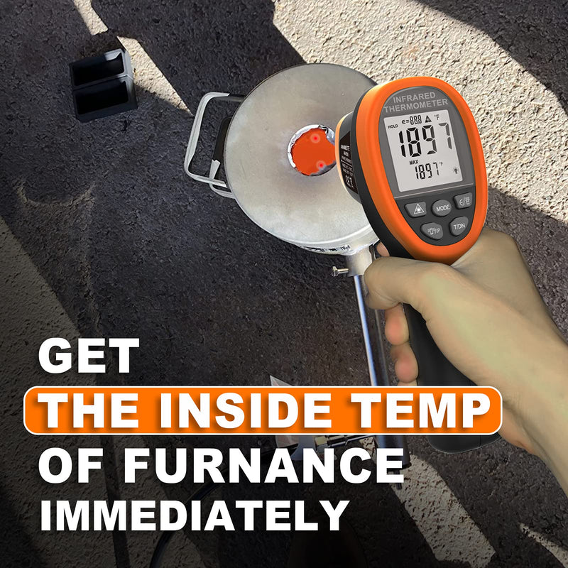 High Temperature Infrared Thermometer, AIOMEST Digital IR Pyrometer 30:1 Measure Temp -58~2732℉, Dual Laser Industrial Termómetro Handheld AI-1500 for HVAC Kilning Casting Pottery Forge Orange