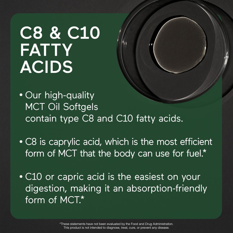 SMARTERNUTRITION MCT Oil Capsules C8 and C10 - Ketogenic Fuel for Brain & Body, Sustained Energy - from Cold-Pressed Coconut, Palm & Gluten-Free, Non-GMO - 90 Count - 30-Day Supply 90 Count (Pack of 1)