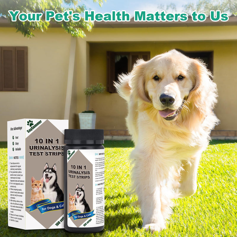 Urine Test Strips for Dogs Cats - 100 Counts Urinalysis Test Strips for Pets 10 in 1 Testing UTI Protein Glucose Blood Leukocytes pH Nitrite and More Dog Cat UTI Test Kit for Pets 100 Count - BeesActive Australia