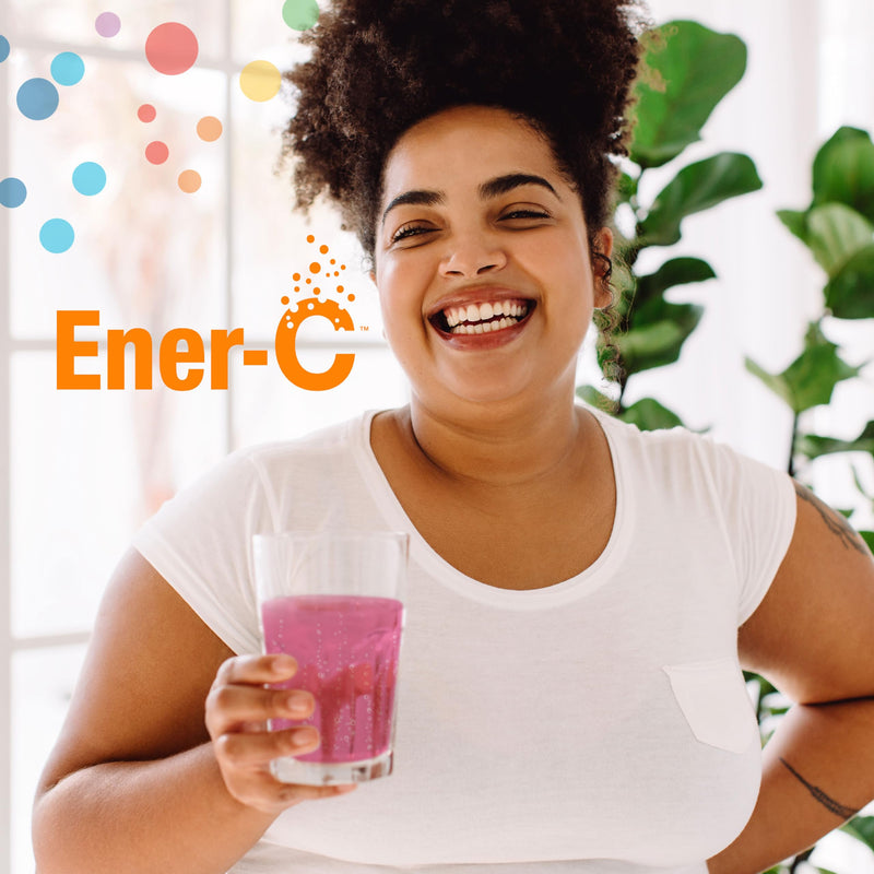 Ener-C Multivitamin Drink Mix, Electrolytes Powder - Raspberry, 60 Count | Vitamin Packets for Water, Vitamin Drink Mix, Hydration Liquid Mix, Immune Booster for Adults, Healthy Energy 1.15 Pound (Pack of 1)