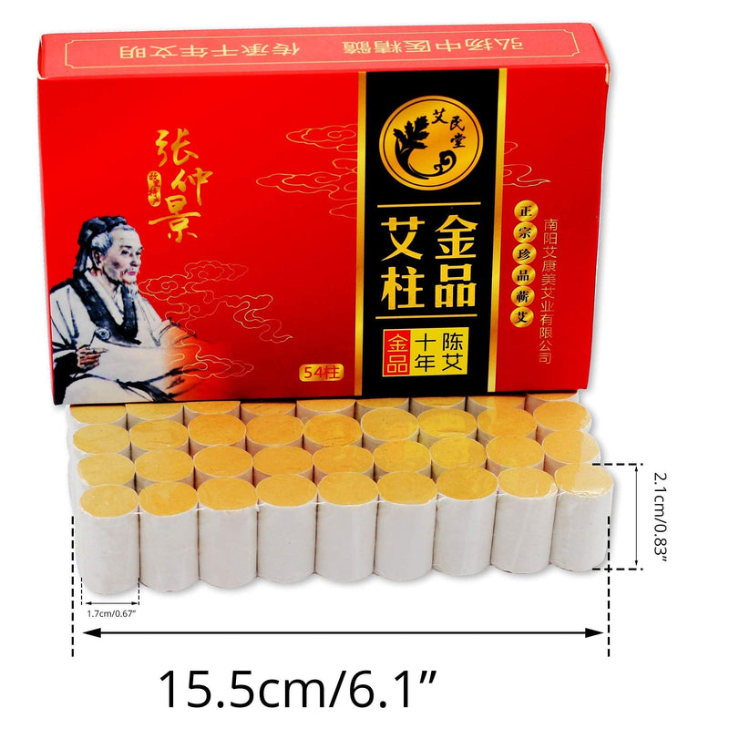 10-Years Purity 60:1 Ratio 54 Rolls Sticks Pure MoxibustionËâæÁÅ∏Êü±ËâæÊü± Pure Moxa Sticks Rolls Mugwort Moxibustion Artemisia Wormwood Natural