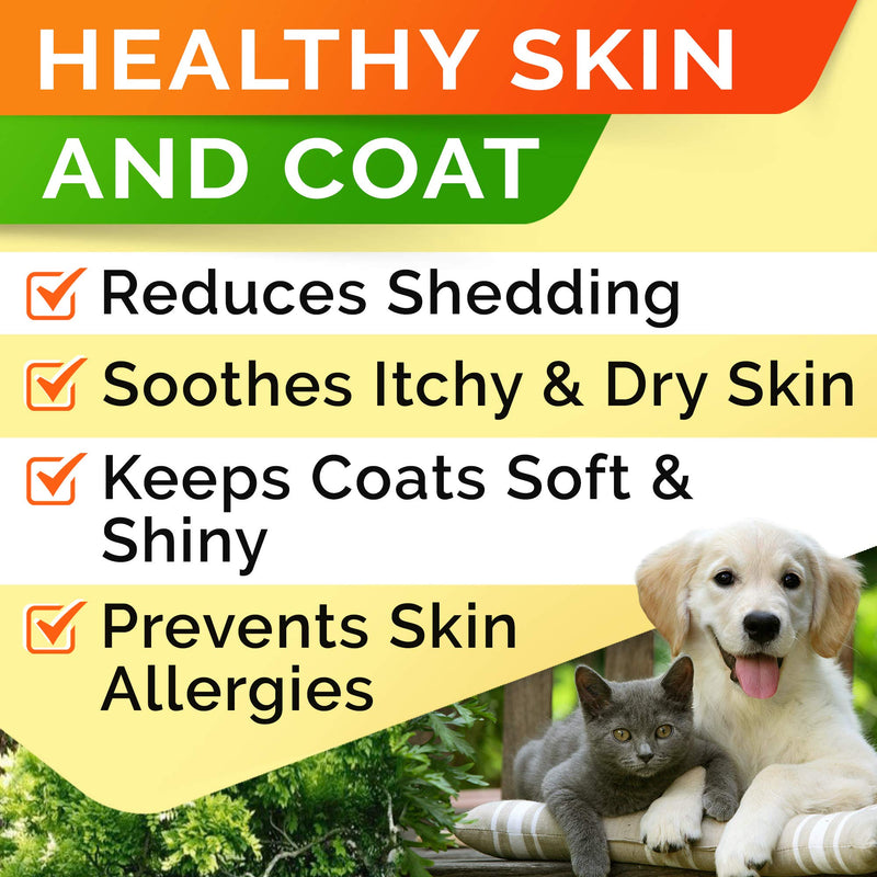 StrellaLab 32 OZ Salmon Oil for Dogs - Omega 3 for Dogs & Cats, Itch & Allergy Relief, Wild Alaskan Salmon Oil Dogs Skin & Coat, Dog Fish Oil Liquid, Shedding Supplement EPA & DHA Fatty Acids Omega Fish Oil - PawsPlanet Australia