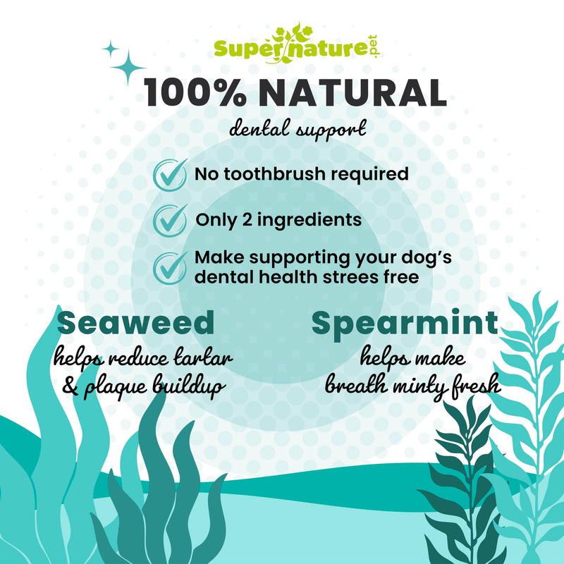 Supernature Plaque Remover for Dogs 60g | 100% Natural Dental Care, Reduces Plaque & Tartar, Promotes Fresh Breath, Oral Health Support, No Toothbrush