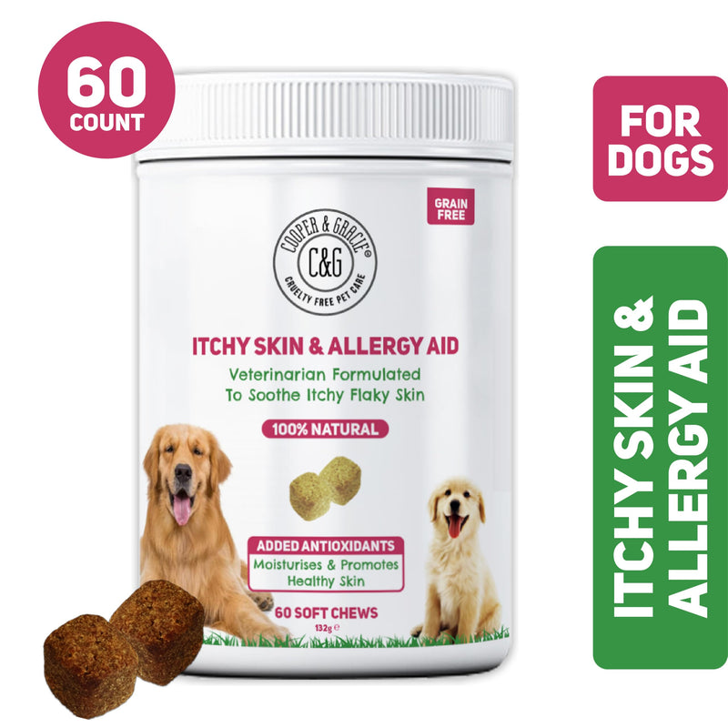 Anti-Itch Supplement For Dogs 60 Soft Chews | Itchy Skin And Skin Allergies | Maintains Skin Moisture & Maintains Respiratory Health | Supports Immune System | Veterinarian Formulated Dog Itchy Skin & Allergy Aid