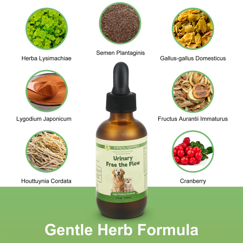 Dog & Cat Bladder Crystals Treatment or Stone, Bladder Kidney Stones Dissolver for Pet, Cat Dog Urinary Tract Supplements for Kidney and Bladder Stones, Urinary Free The Flow, 2 fl oz (59ml)