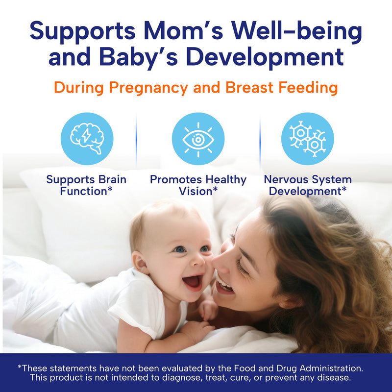 OmegaVia Prenatal DHA 600mg, Fish Oil Free Omega 3 Supplement (30 Softgels) | Algae Omega 3, Pregnancy & Lactation Safe, Supports Baby's Brain & Eye Health, Burpless, Gluten Free, Non-GMO, 30-Day Supply 30 Count (Pack of 1)