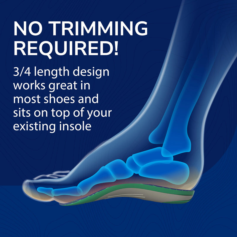 Dr. Scholl’s Custom Fit Orthotics 3/4 Length Arch Support Shoe Inserts - Plantar Fasciitis Relief Insoles for Men and Women, Immediate All-Day Total Lower Body Pain Relief, FSA HSA Eligible, CF220