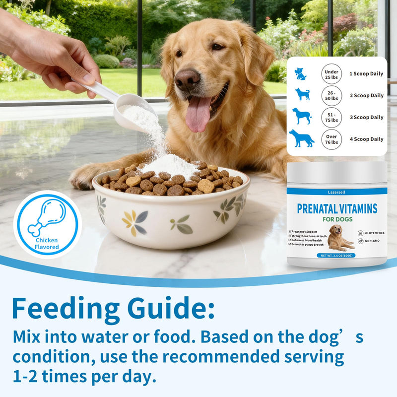 Prenatal Vitamins for Dogs - Aids Healthy Gestation, Puppy Development & Milk Production - Packed with Folic Acid, Calcium, Iron & Key Vitamins - Ideal for Pregnant and Nursing Canines