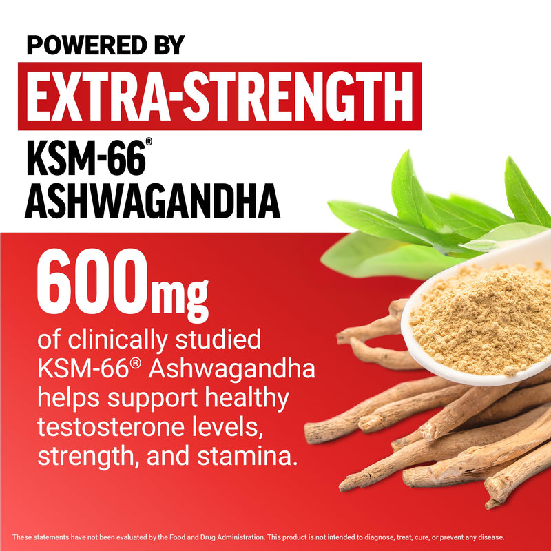 Force Factor Test X180 Testosterone Booster for Men, 60 Soft Chews | with Clinically Studied KSM-66 Ashwagandha, Boron, Vitamin D & Zinc, Support Testosterone & Performance, Berry Blast