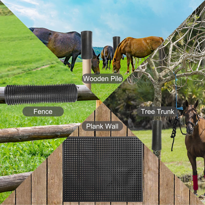 Horse Scratching Post Pad,Equine & Bovine Scratcher Panels, Soft Touch Itch Relief Pad for Small Farm Animal Goat Sheep Cow Pig-2 Pack Medium - BeesActive Australia