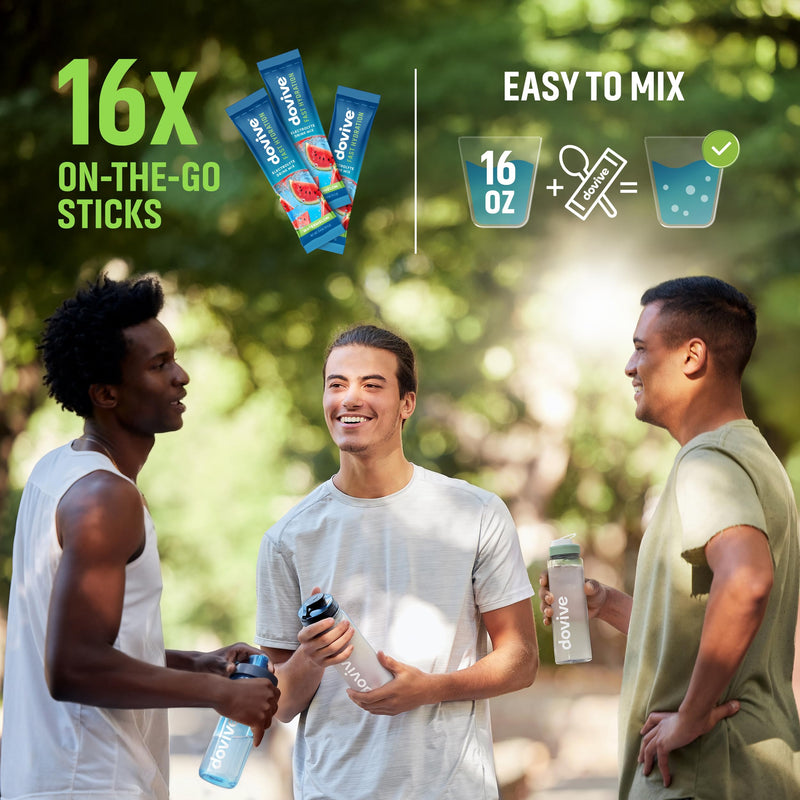 Electrolyte Drink Mix | 16 Instant Hydration Packets w/ 920mg Hydrate Electrolytes | Low-Sugar (7g) Electrolytes Hydration w/Vitamins C, B3, B5, B6, B12 and Na, Ca, Mg, K, Zn (Watermelon)