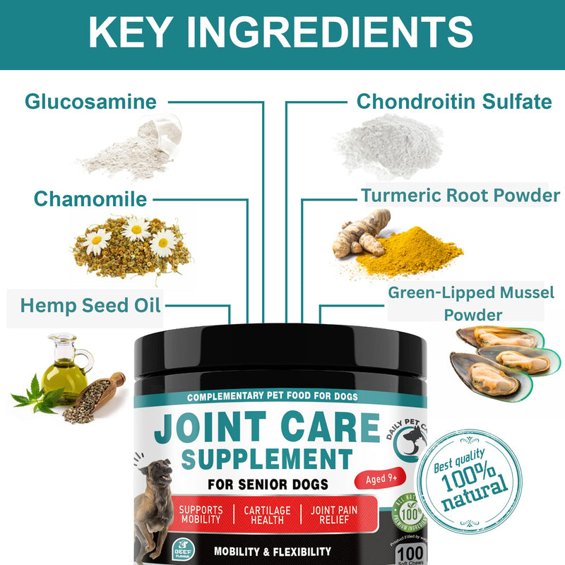 Joint Supplment for Dogs | Dog Joint Supplements for senior dogs to Reduce Stiffness, Improve Mobility with Hemp Seed Oil, Turmeric, Glucosamine, Chondroitin, Green Lipped Mussel For Dogs Beef